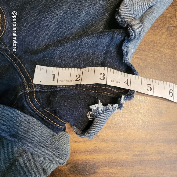 American Eagle Jeans 8 Shortie Cut Off Super Hi Rise Super Stretch Dark Wash - Picture 10 of 12